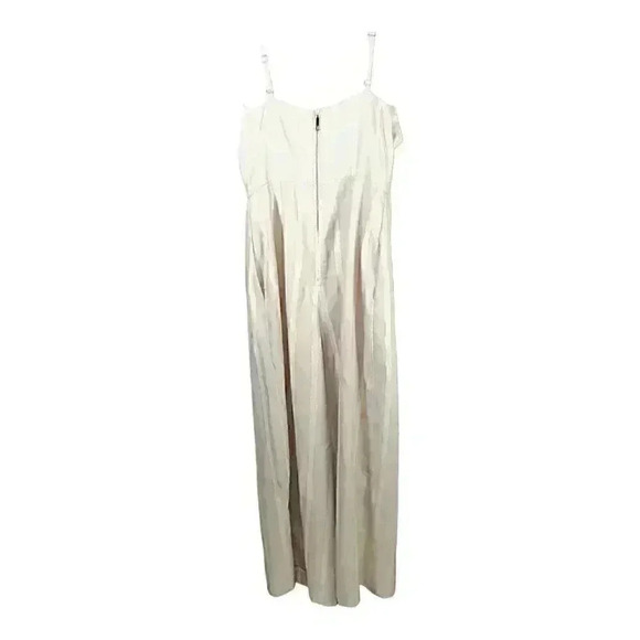 Ted Baker Daceyy Jumpsuit Beige Women's 0/US 2 Linen Striped Crop Wide Leg Bow - Picture 4 of 5